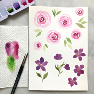 Sådan maler du blomster med akvarelmaling