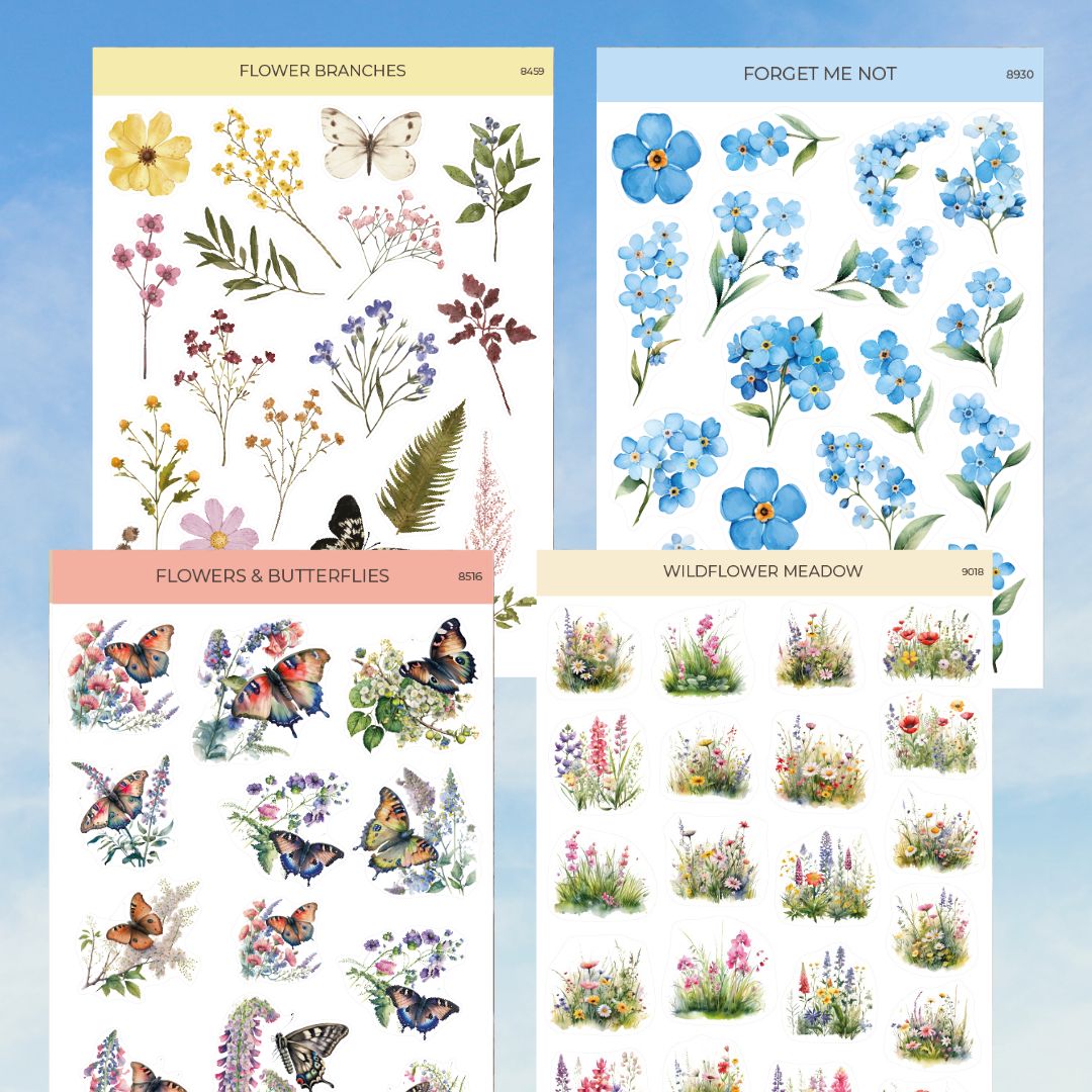 Klistermærke sæt - Blomstrende natur