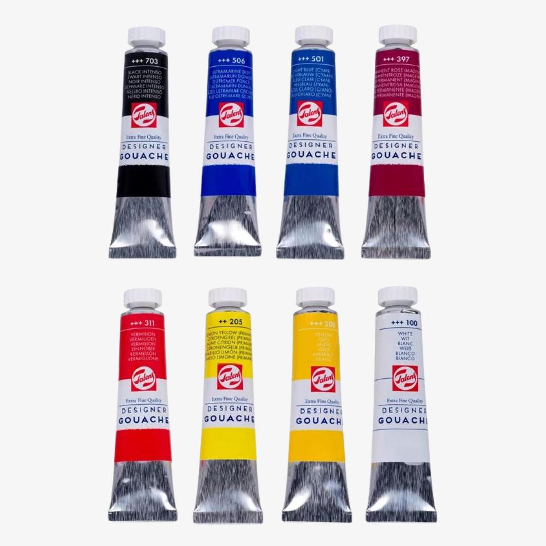 Gouache Extra Fine, 8 x 20 ml. tuber - Talens