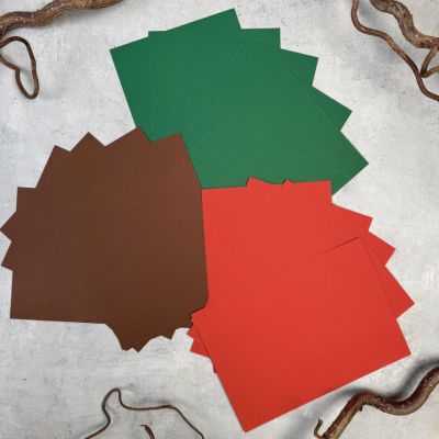 Trykpapir til linoleumstryk - Farvesæt jul (5x5 ark)