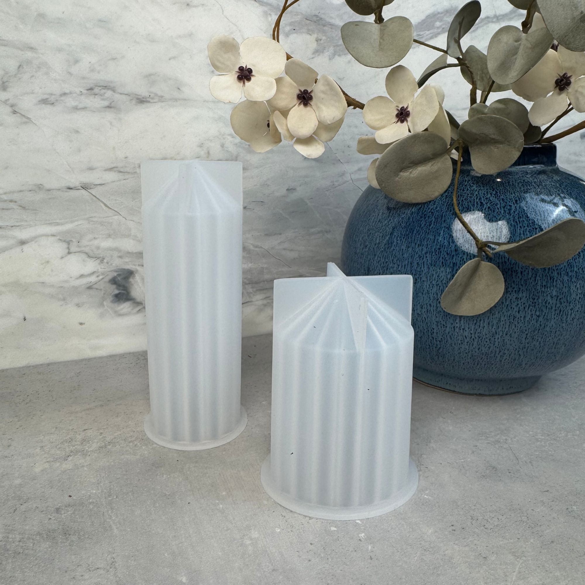 Bloklys med store riller - Støbeform til lys