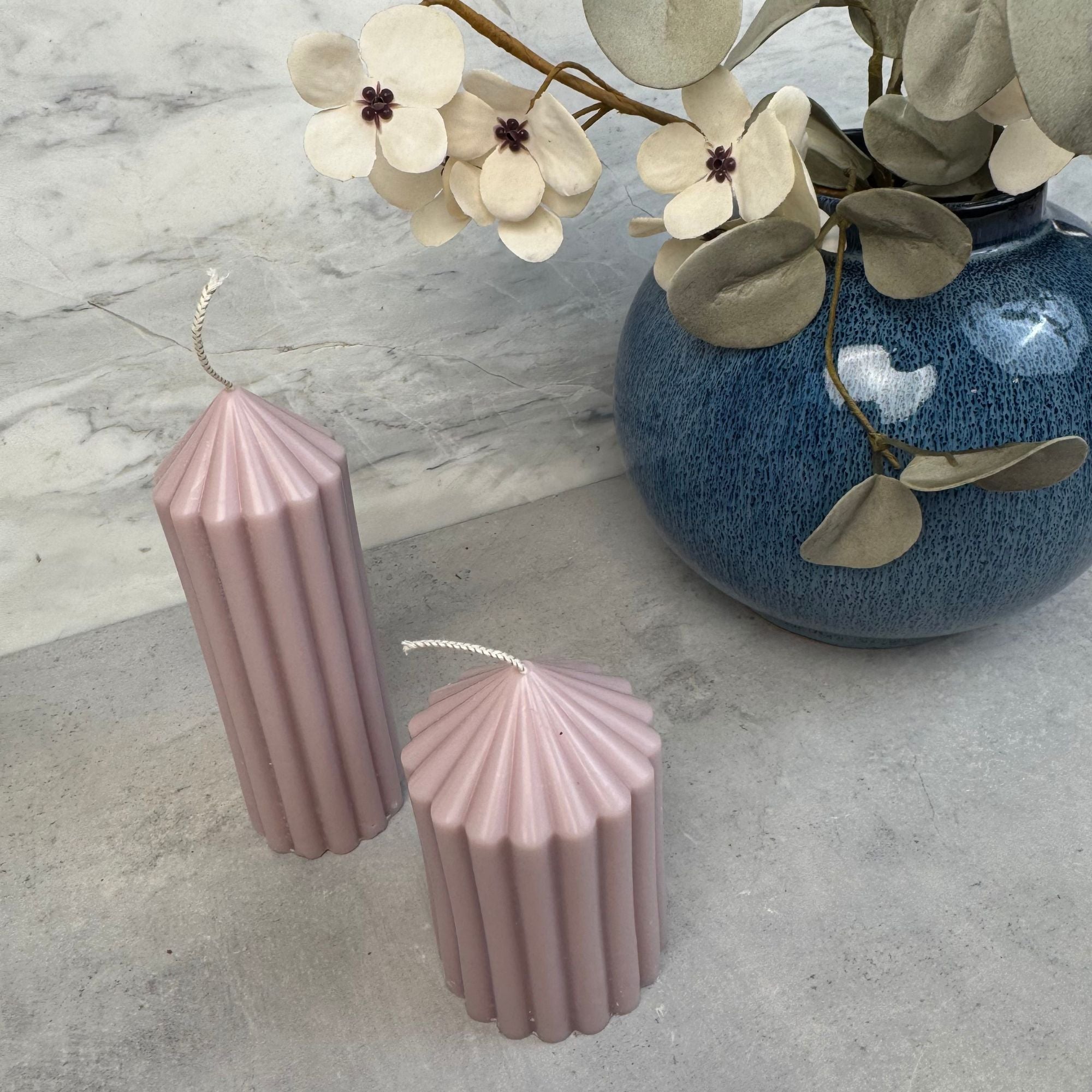 Bloklys med store riller - Støbeform til lys