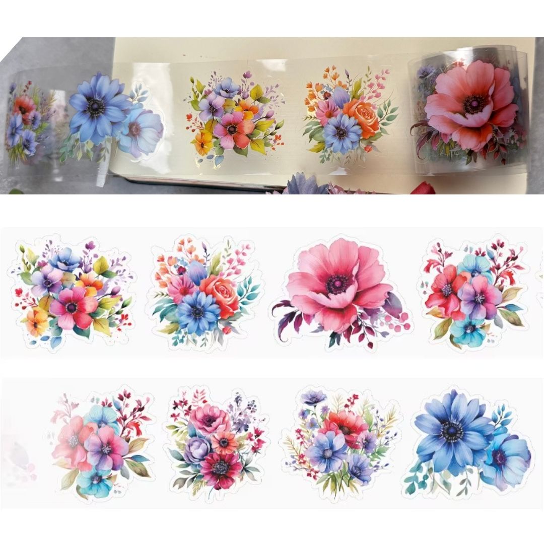 Botaniske blomster gennemsigtig tape
