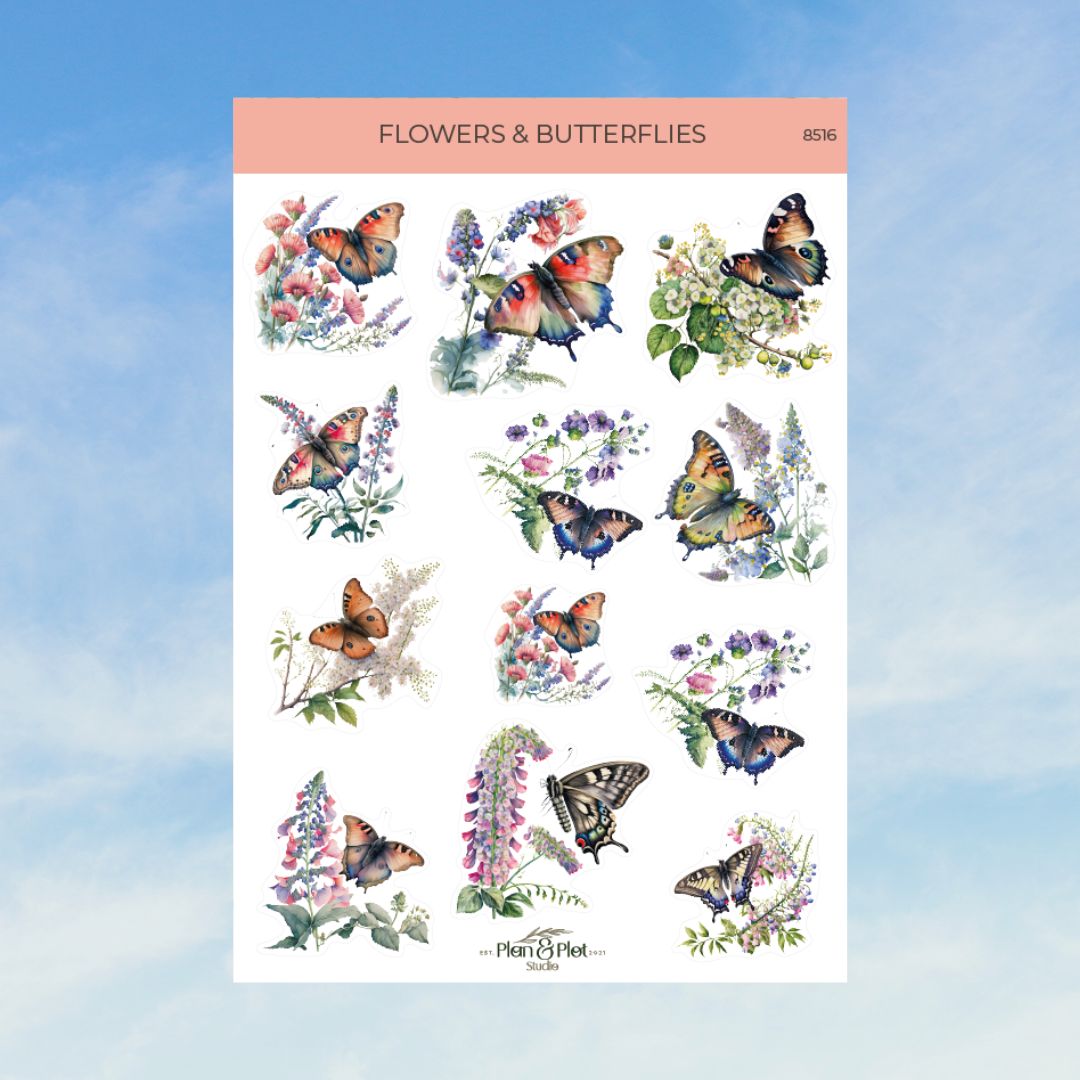 Klistermærke sæt - Blomstrende natur