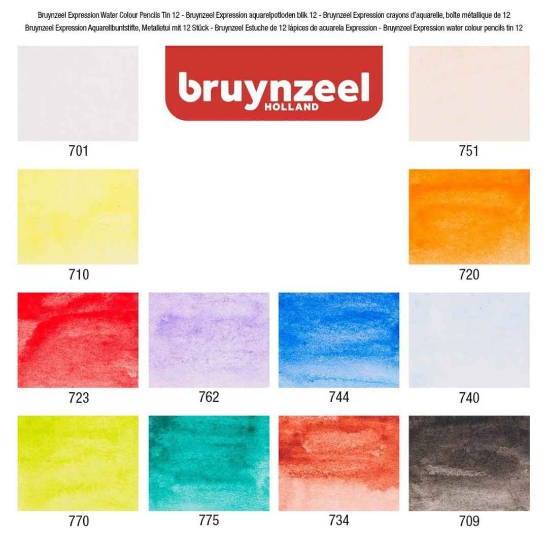 Akvarelblyanter fra Bruynzeel, 12 stk.
